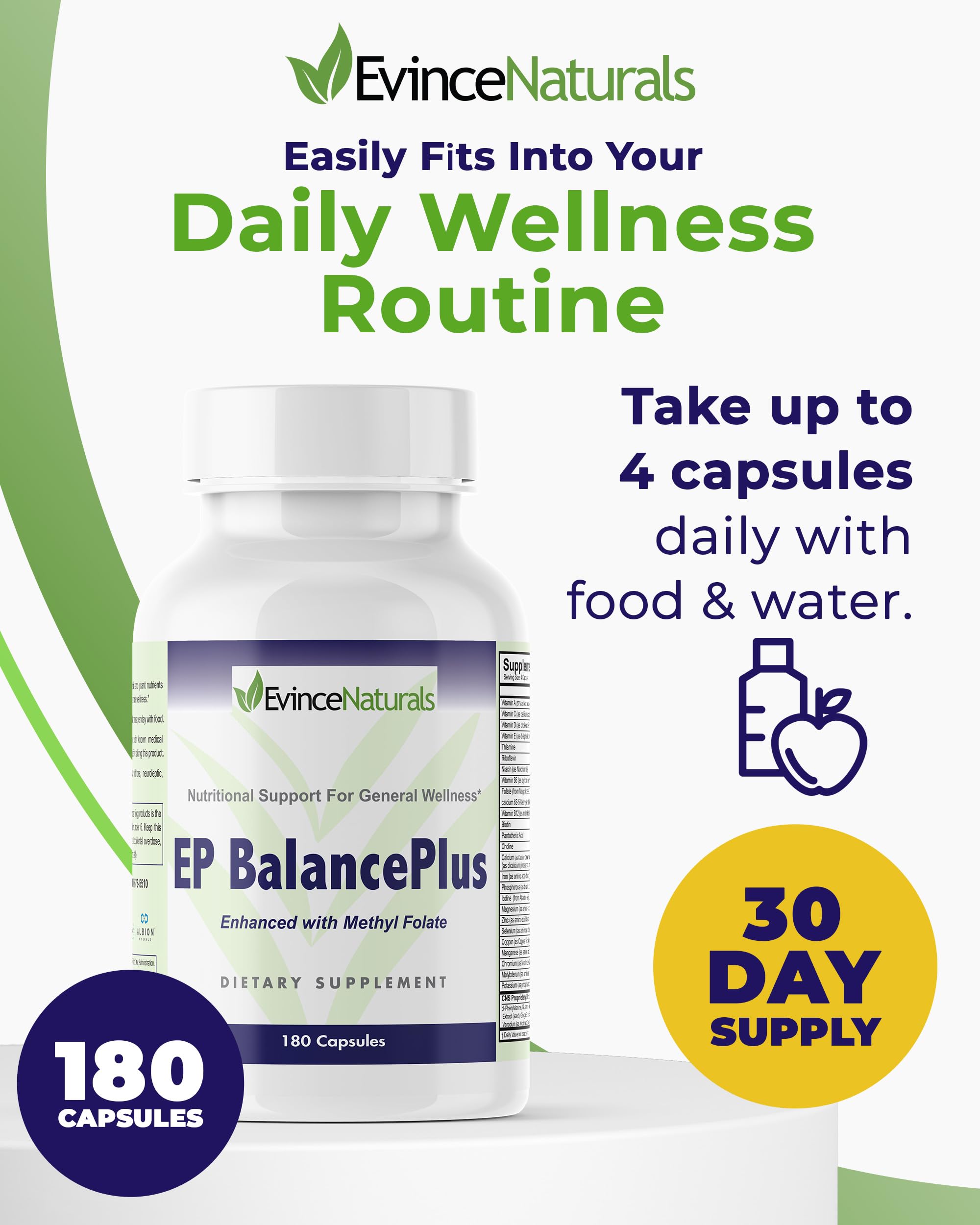 Person holding EvinceNaturals BalancePlus bottle for on-the-go wellness