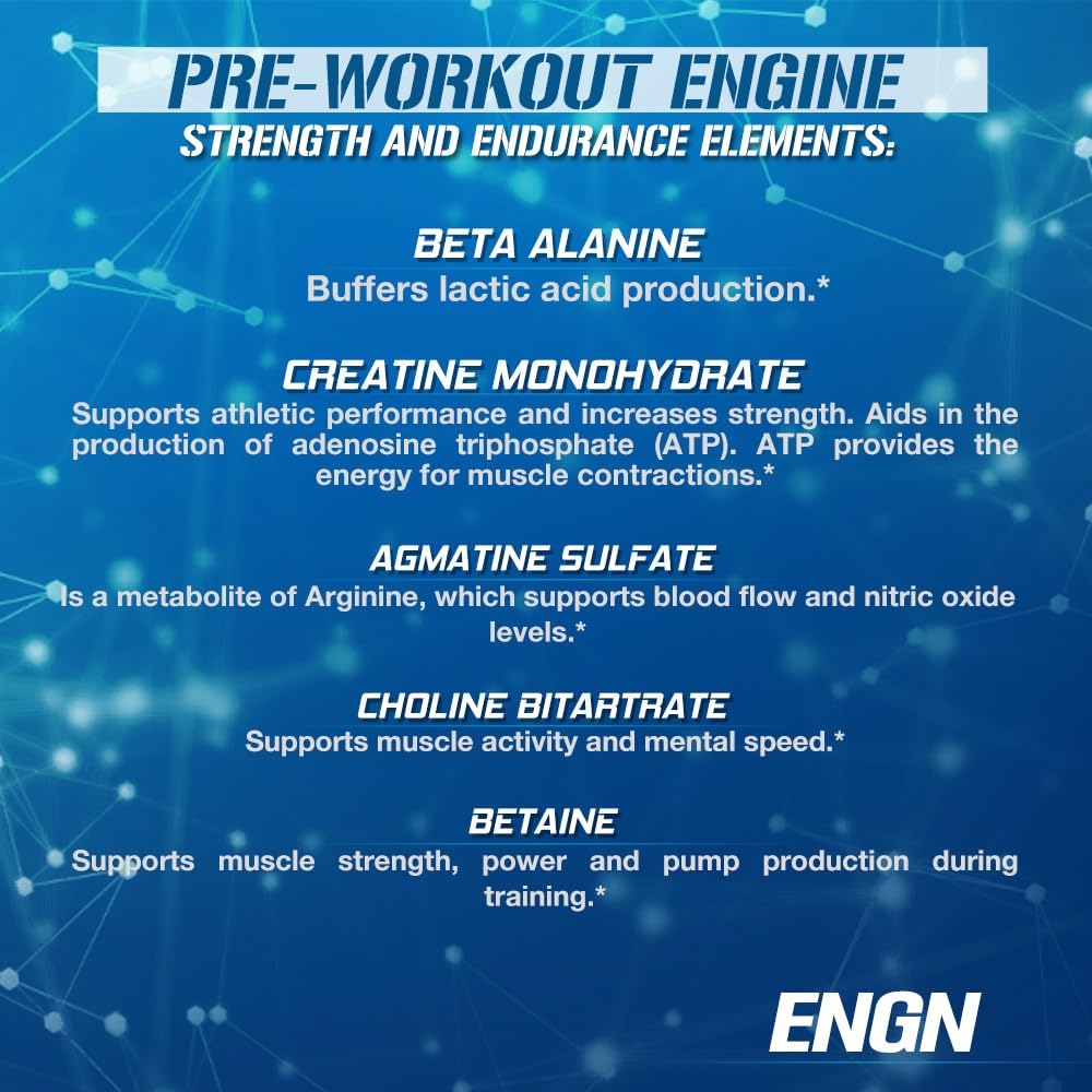 EVL ENGN lab ingredients close-up signals a clean, high-quality pre-workout formula.