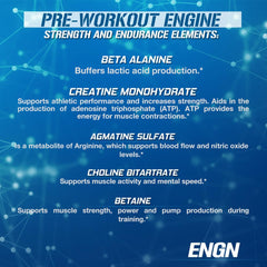 EVL ENGN lab ingredients close-up signals a clean, high-quality pre-workout formula.