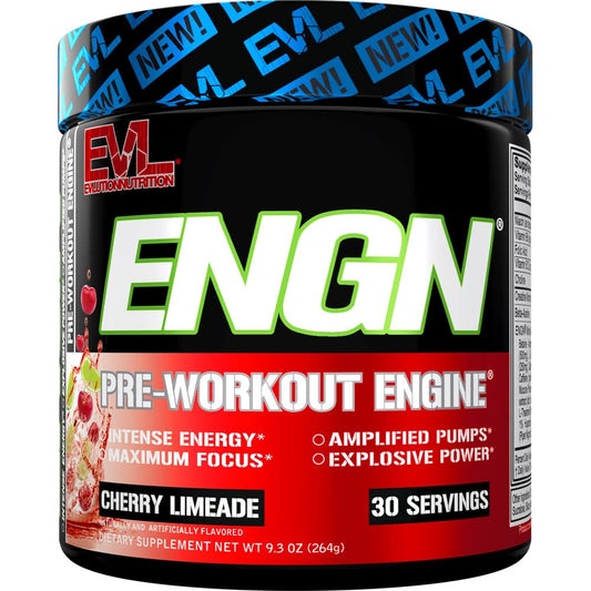 EVL ENGN preworkout bottle pour to kickstart focused training.