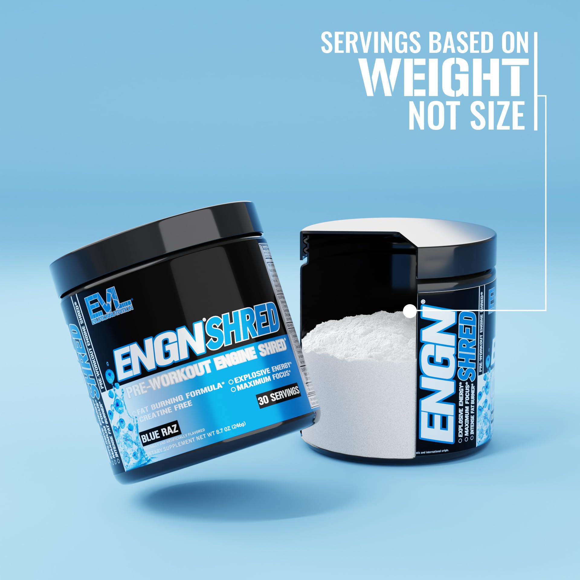 EVL ENGN Shred preworkout mixing water shows refreshing stamina potential