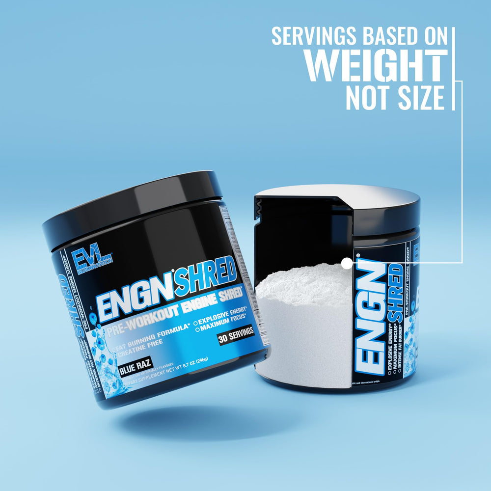 EVL ENGN Shred preworkout mixing water shows refreshing stamina potential