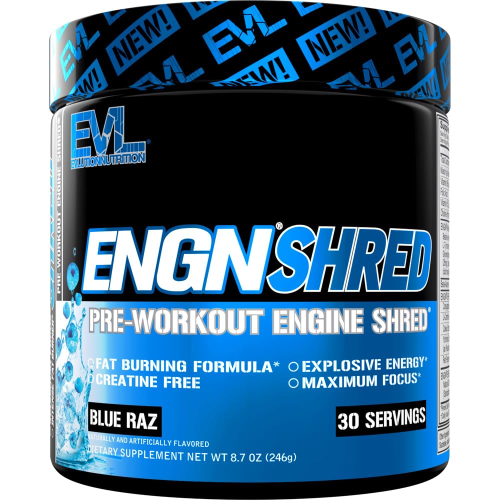 EVL Ultimate Pre Workout Blue Raz tub ready for focused training sessions