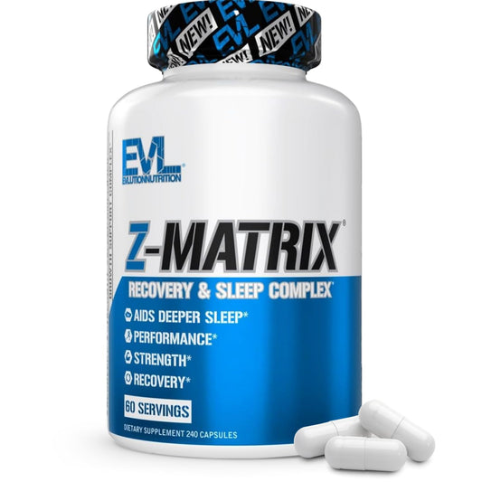 EVL ZMatrix bottle pour showing the recovery formula for post-workout support