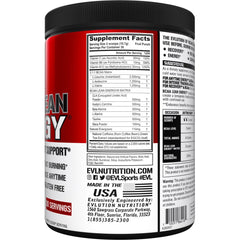 EVL BCAA Lean Energy green tea powder tub highlights clean energizers.