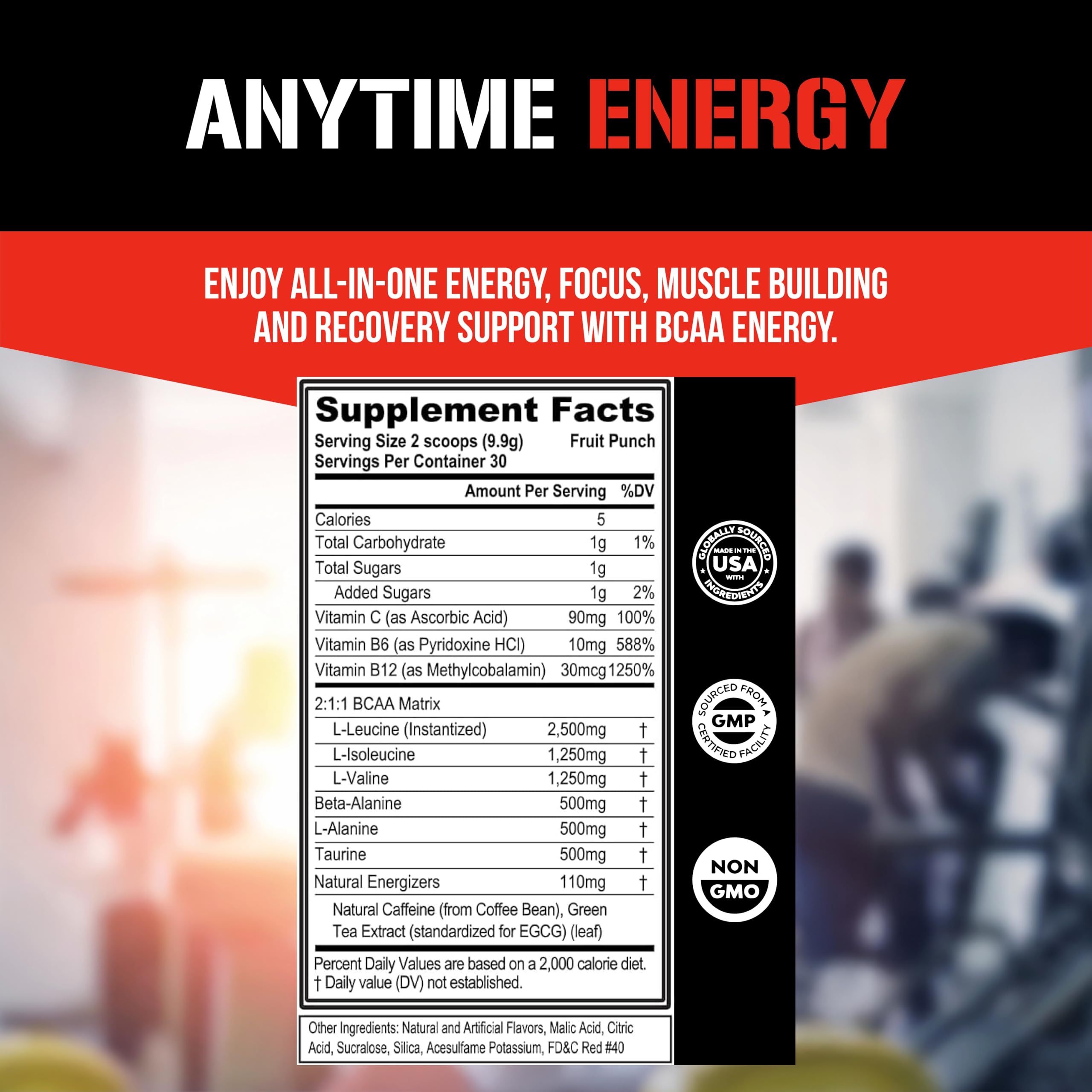 EVL BCAAs fruit punch tub on shelf ready for post-workout recovery.
