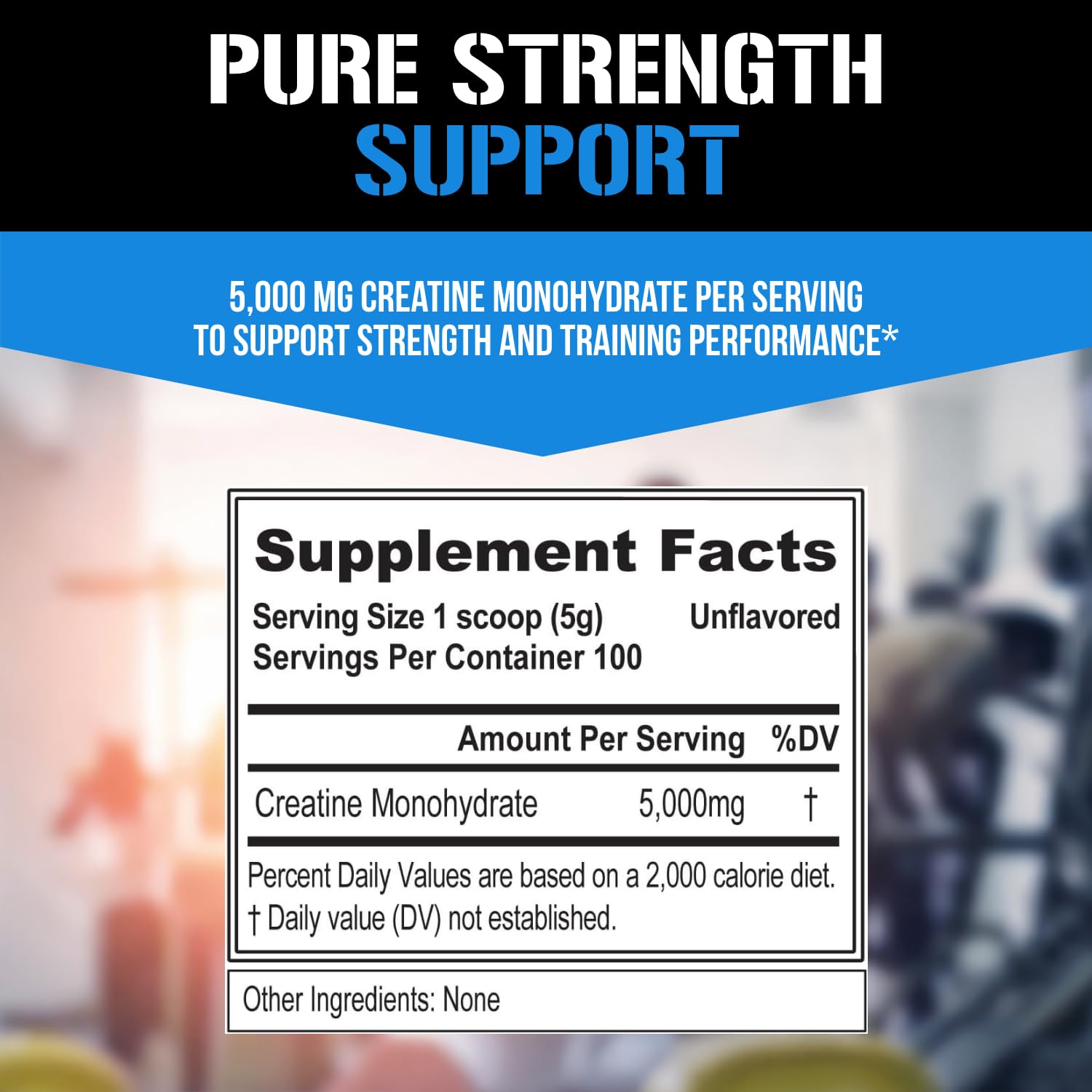 EVL Creatine5000 bundle display featuring bottle and scoop kit