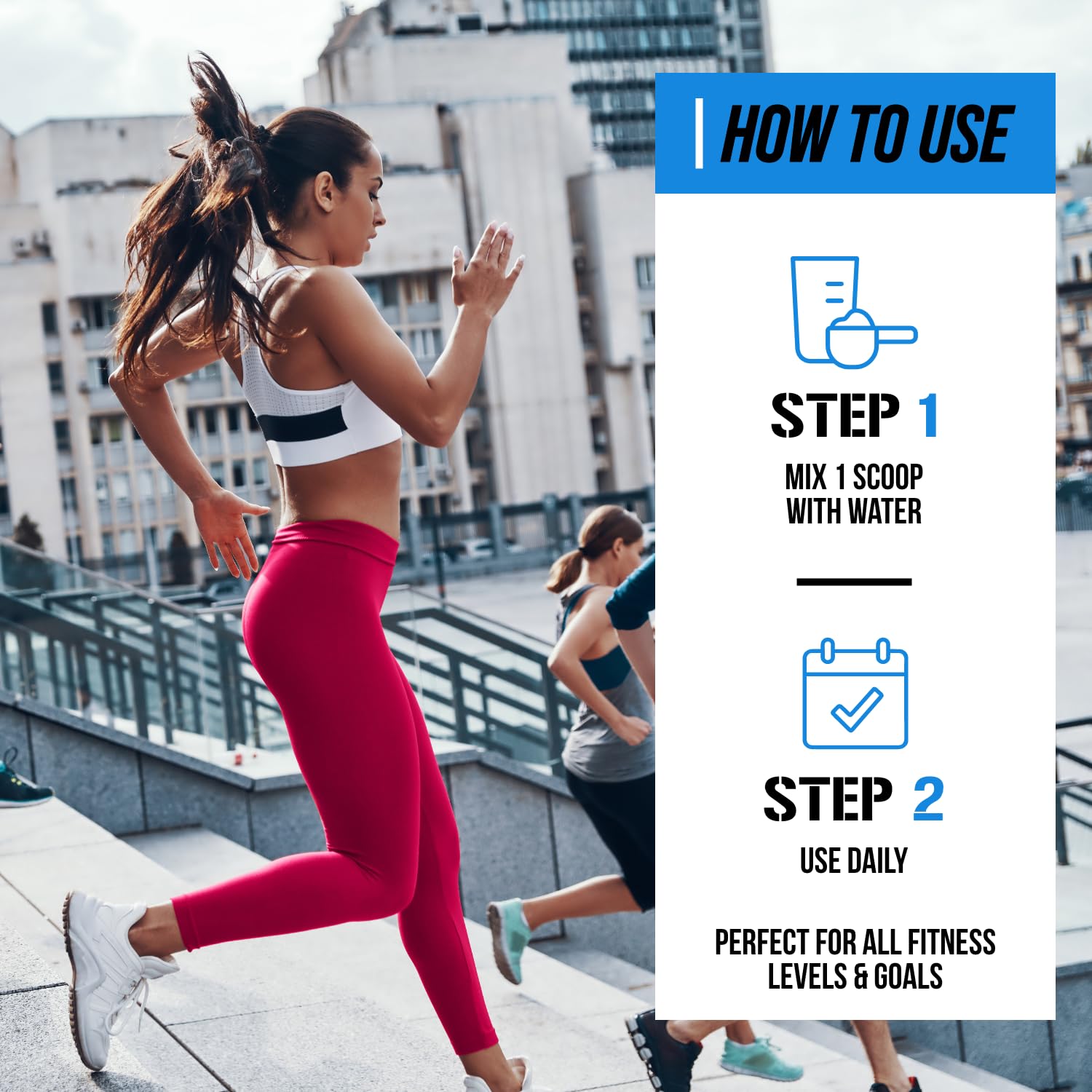 EVL Creatine5000 unflavored powder ready to blend with beverage