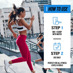 EVL Creatine5000 unflavored powder ready to blend with beverage