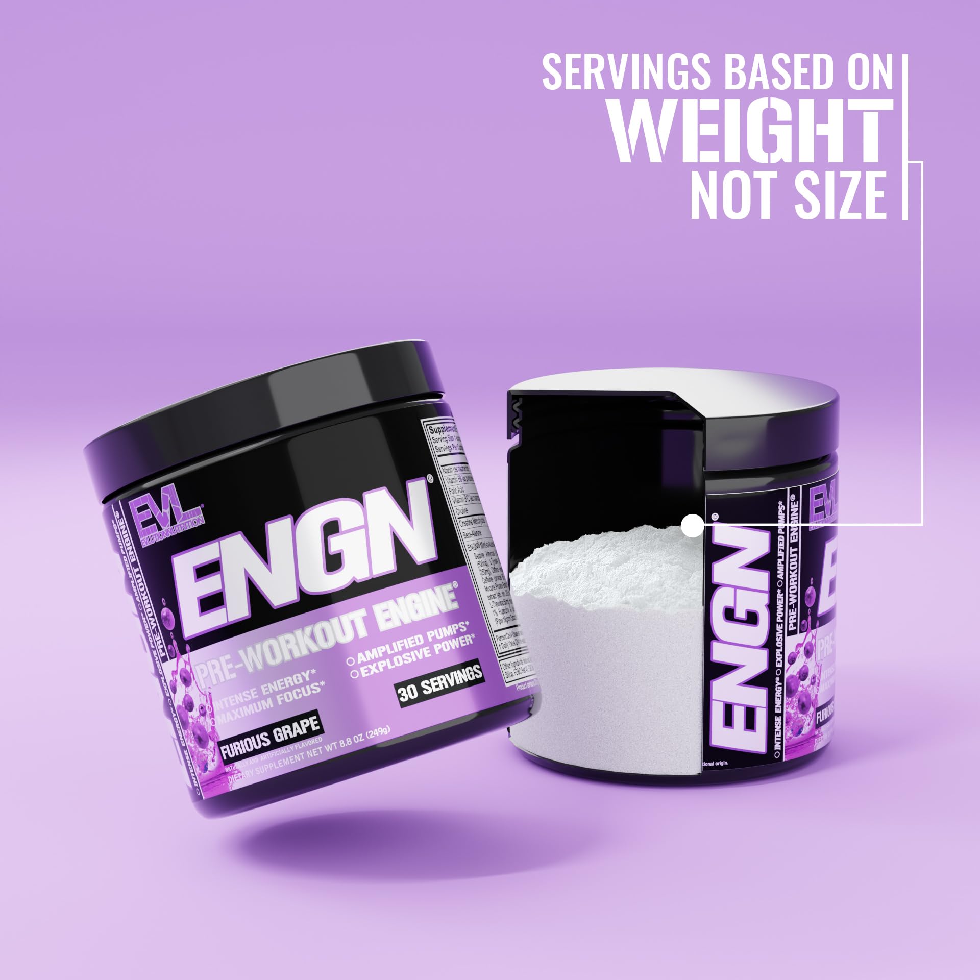 Evlution EVL Intense pre-workout label highlights key endurance ingredients