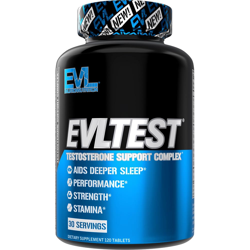 EVL Complete bottle displaying post-workout testosterone booster formula for men.