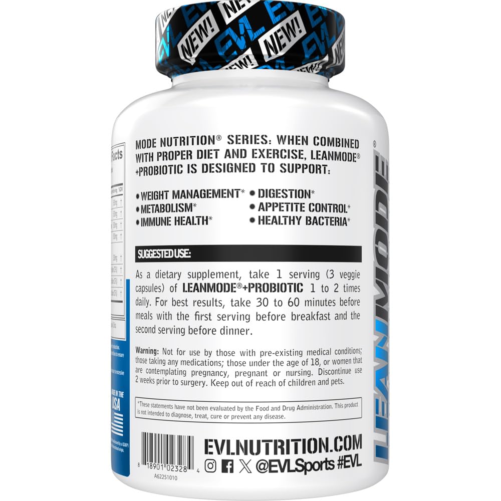 EVLUTION LeanMode label showing green tea and CLA ingredients