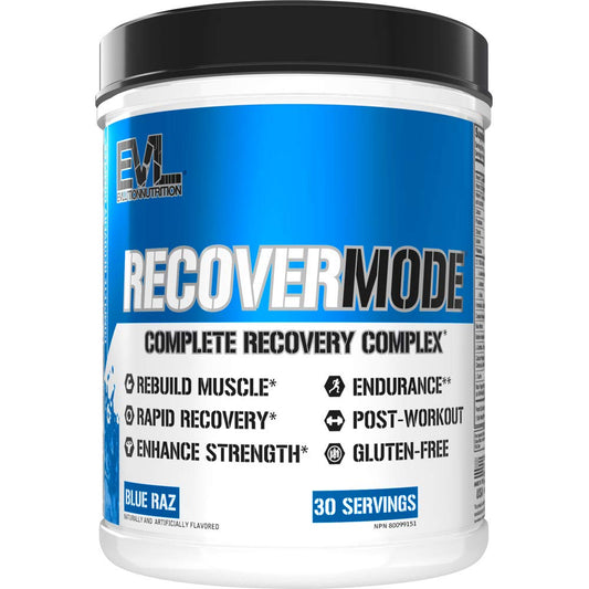 Evlution Recover Mode complete recovery powder for post-workout support and hydration.