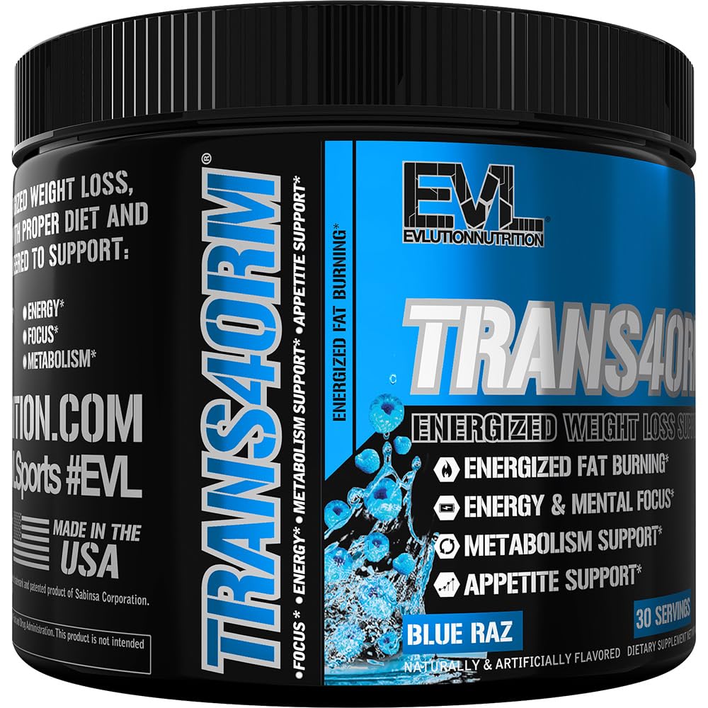 Evlution Trans4orm Blue Raz drink setup ready for quick hydration and energy.