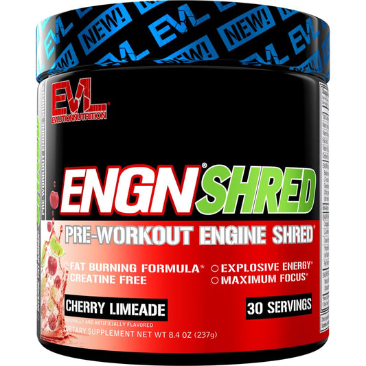 EVL Ultimate Pre Workout Powder Cherry Limeade tub ready to mix for sustained energy