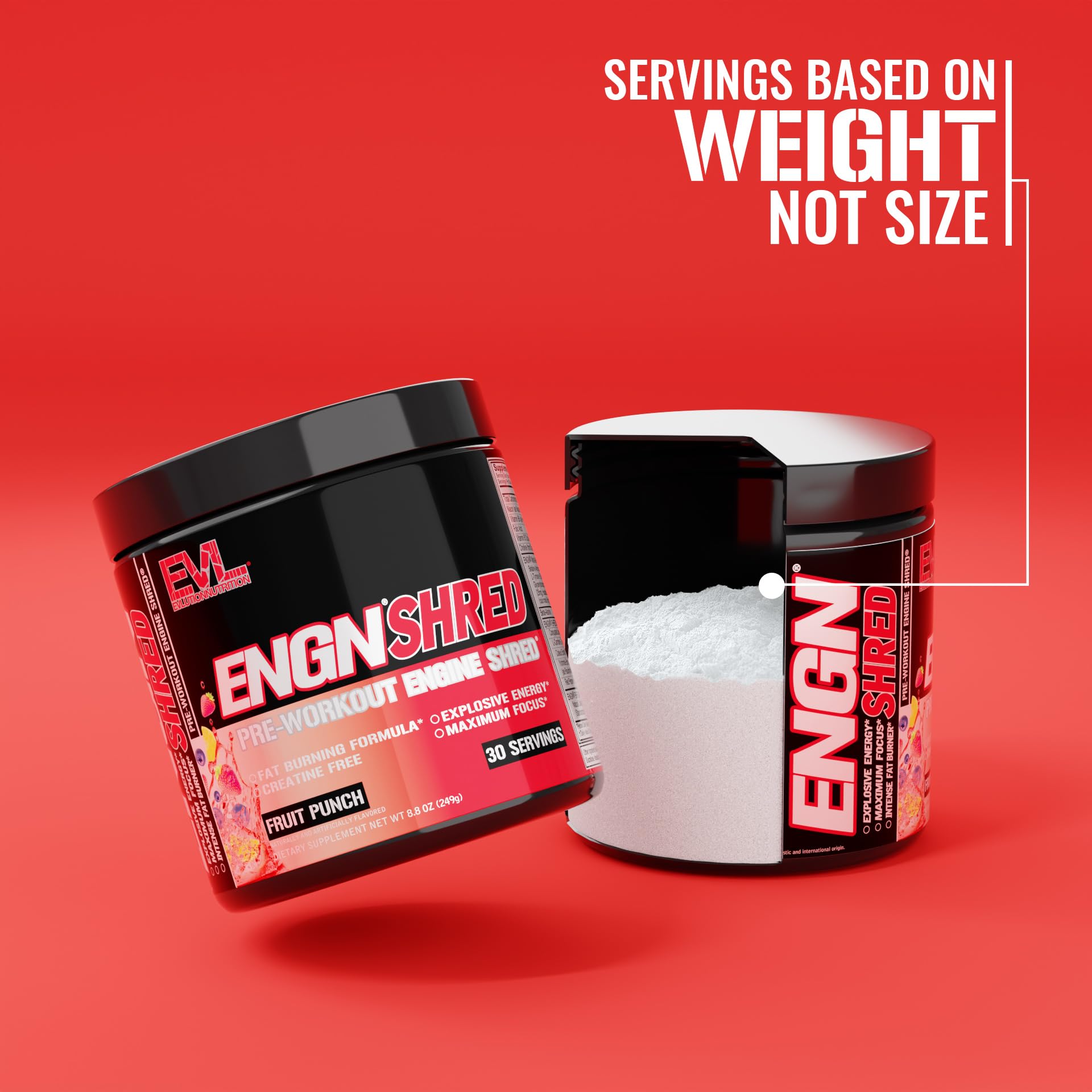 EVL Ultimate Pre Workout serving scoop reveals precise dosing for reliable sessions