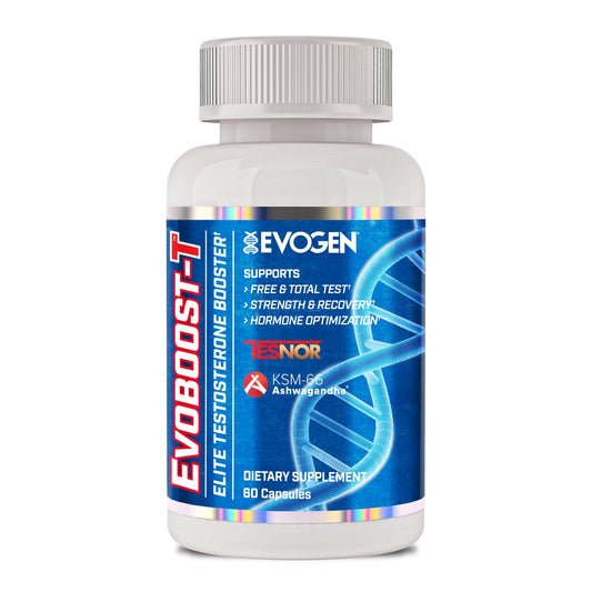 Evogen Evoboost-T bottle pour for convenient daily use and strength support.