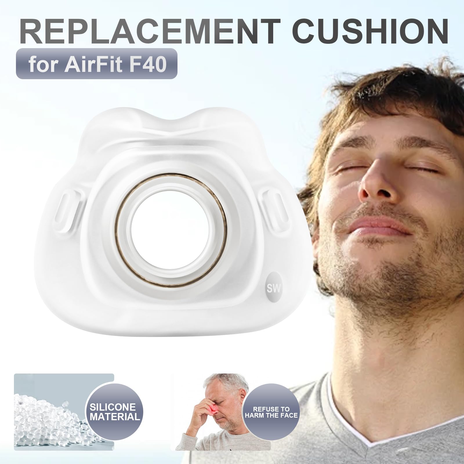 EvoClean AirFit F40 magnetic clips for easy donning and secure fit