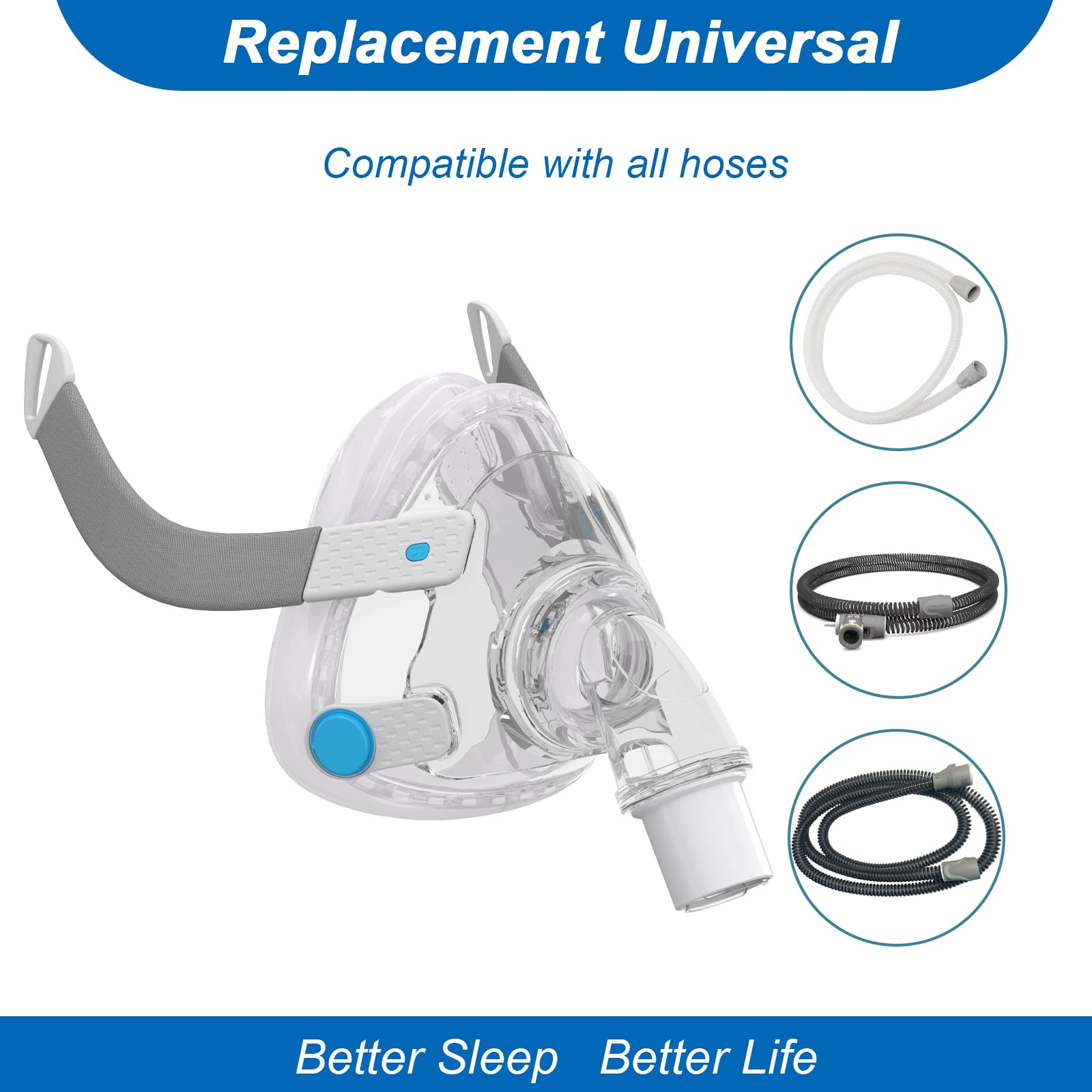 EvoClean headgear offers soft comfort for extended wear.
