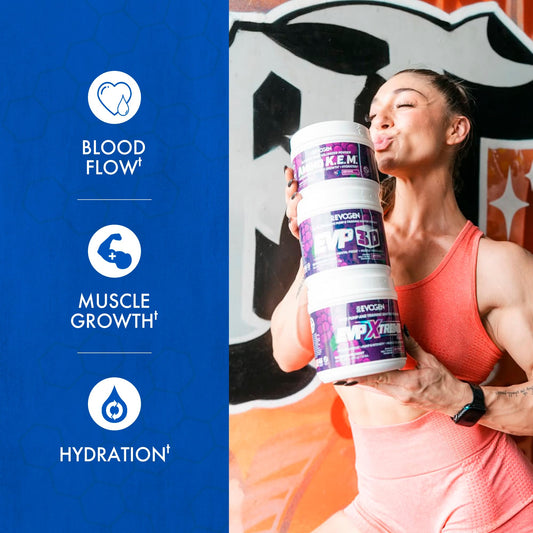 Evogen Amino K.E.M. bottle angled for convenient dosing and hydration.