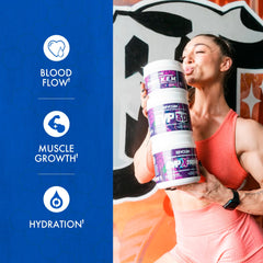 Evogen Amino K.E.M. bottle angled for convenient dosing and hydration.