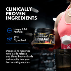 Evogen Amino K.E.M. mixed shaker conveys quick hydration during lifting sessions.