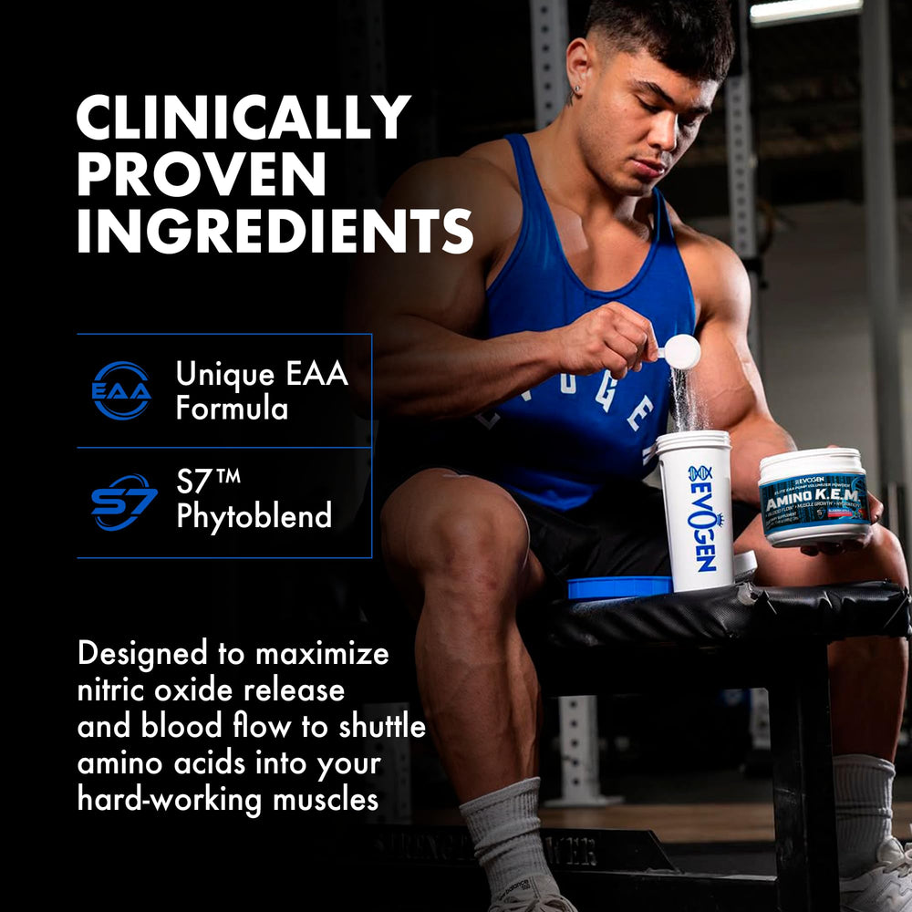 Evogen Amino K.E.M. pour demonstrates quick mixability during workouts.