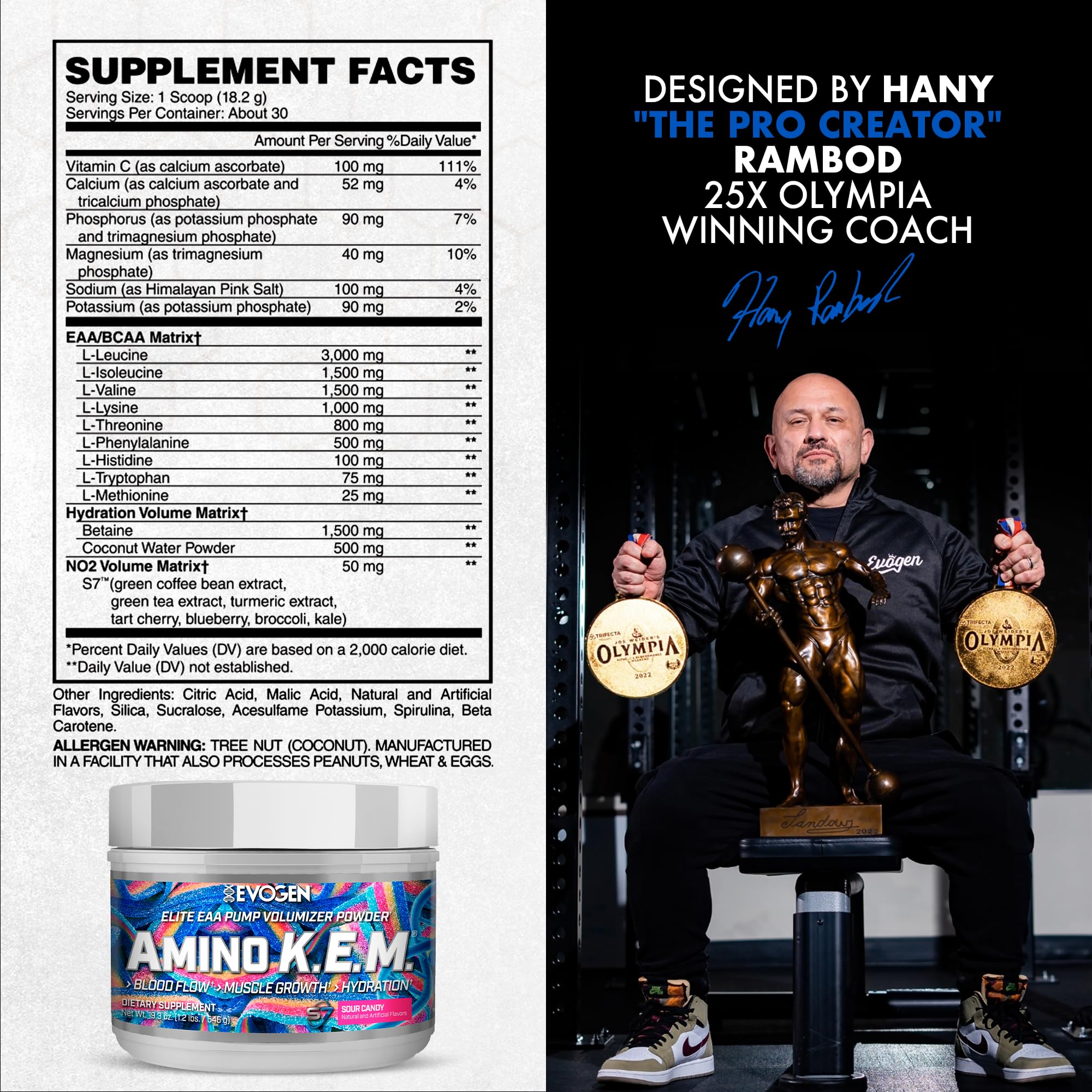 Close-up powder image for post-workout recovery with Evogen Amino K.E.M.