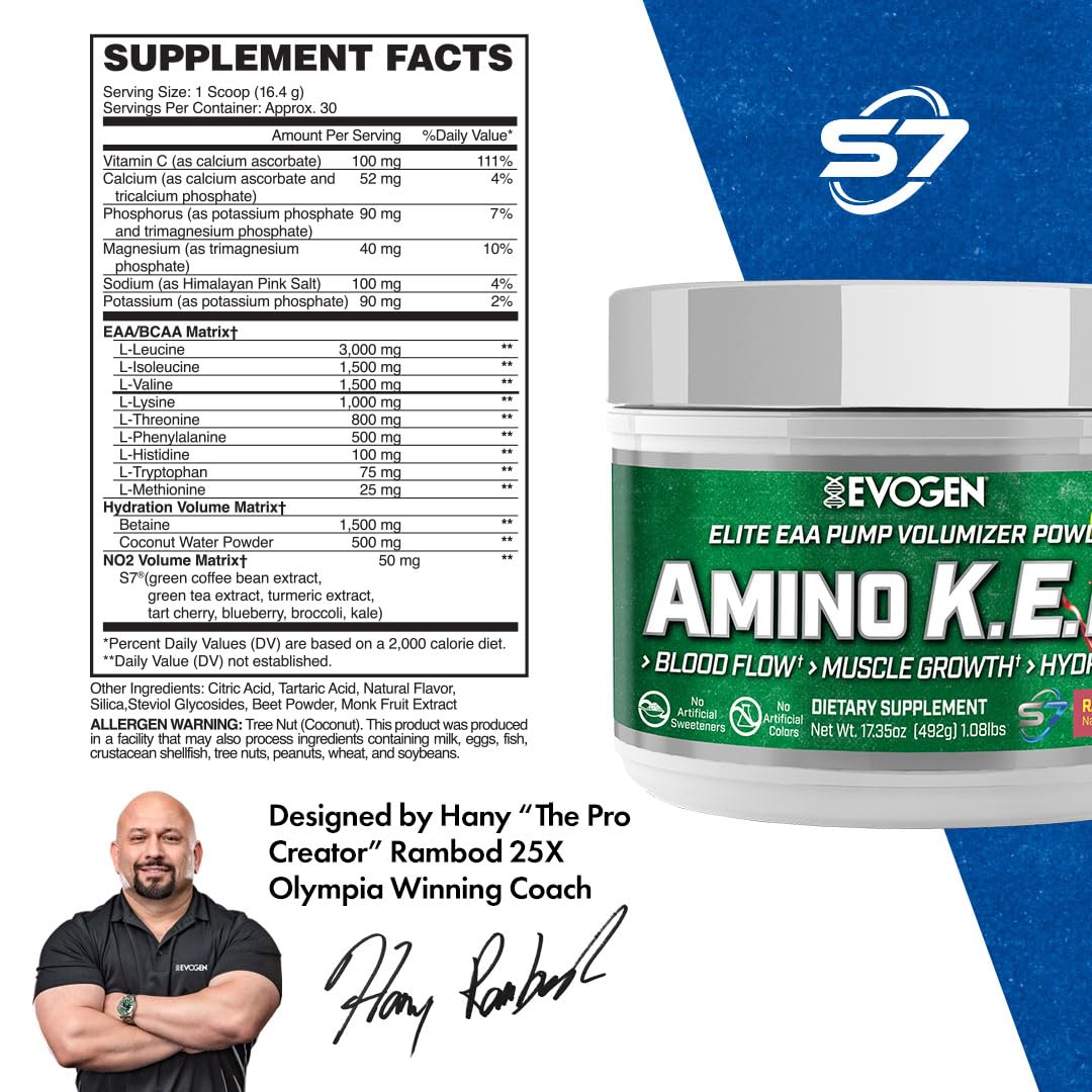 Evogen Amino K.E.M. shaker mix ensures quick dissolution for on-the-go fueling.