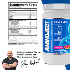 Glass of watermelon AminoJect mix ready to hydrate during training sessions.
