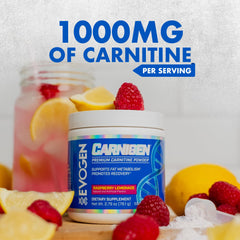 Evogen Carnigen glass with mixed drink showcases flavor and stimulant-free option.