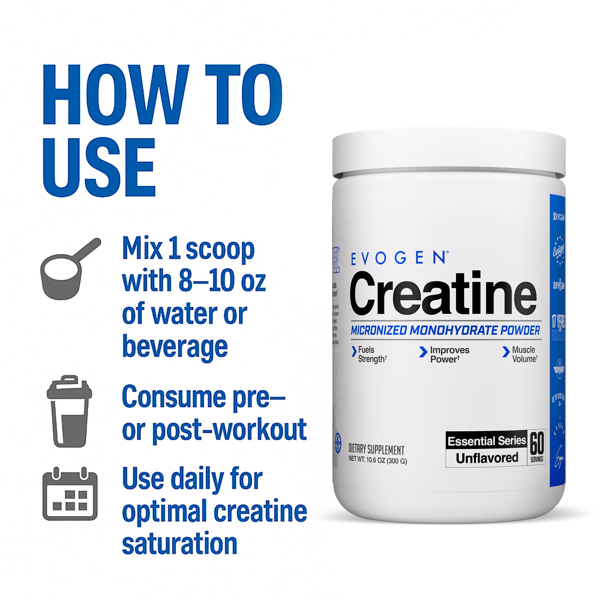 Athlete in gym using Evogen Creatine Monohydrate for power during training.