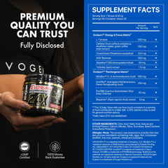 Ingredients panel on Evoburn emphasizing focus and appetite support.