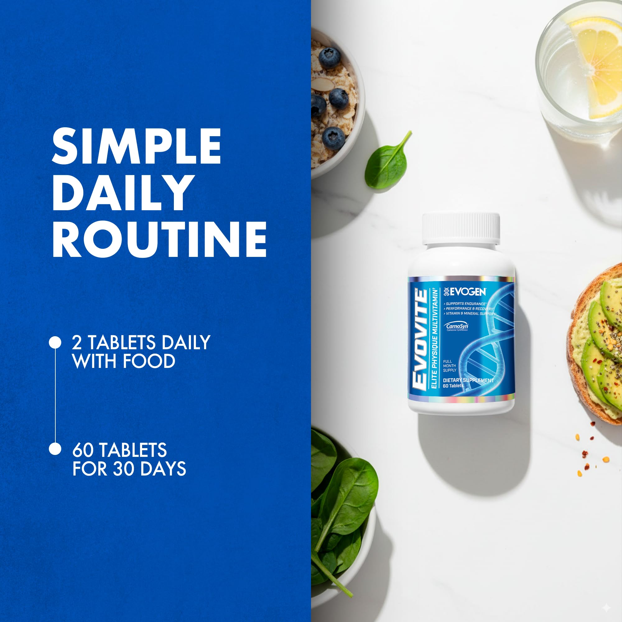 Capsules of Evogen Evovite showing methylated B vitamins for enhanced uptake
