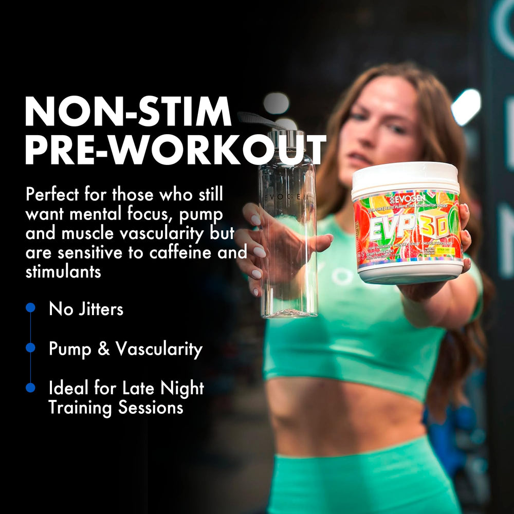 Evogen EVP 3D citrus candy label highlights sugar-free formula