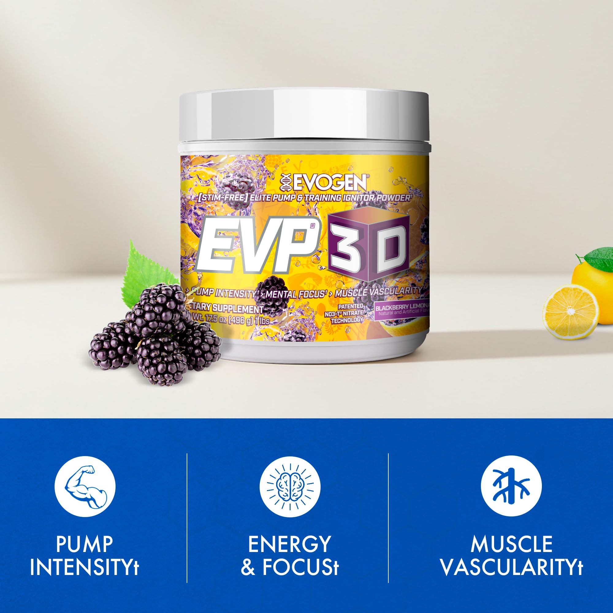 Evogen EVP-3D prepared shake glass emphasizes hydration and mixability