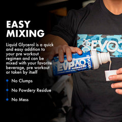 Evogen EVP AQ bottle label detail, showcasing clean-energy formulation for late-night training.