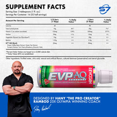 Glass of water with EVP AQ for enhanced hydration during training.