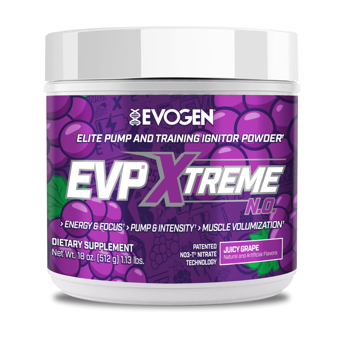 Evogen EVP Xtreme NO Juicy Grape can ready for training sessions, fueling intense workouts.