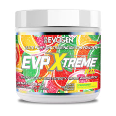 Evogen EVP Xtreme NO bottle demonstrating pump-action for intense workouts.