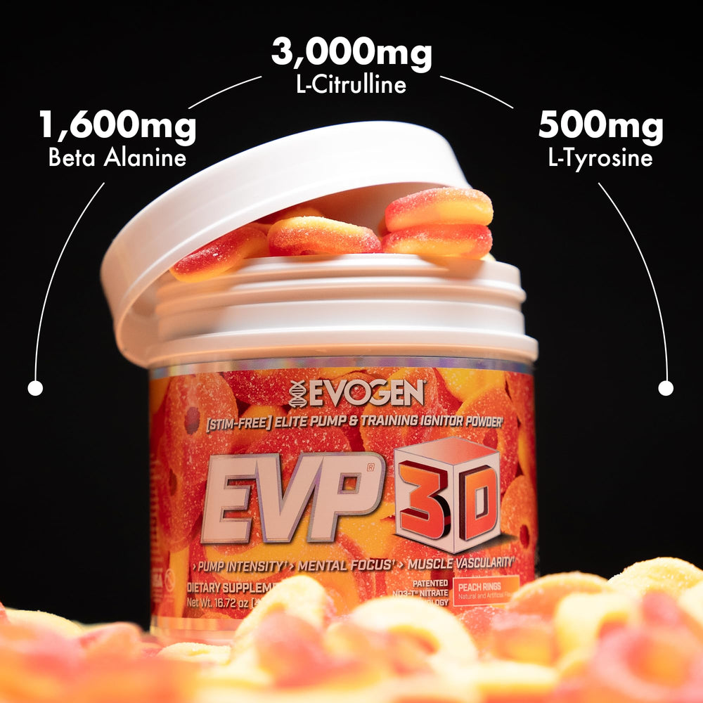 Evogen EVP-3D beta-alanine image highlighting endurance support