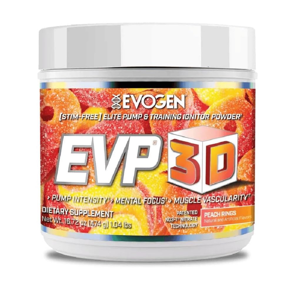 Evogen EVP-3D pump scoop showing easy dosing for a sustained pre-workout session