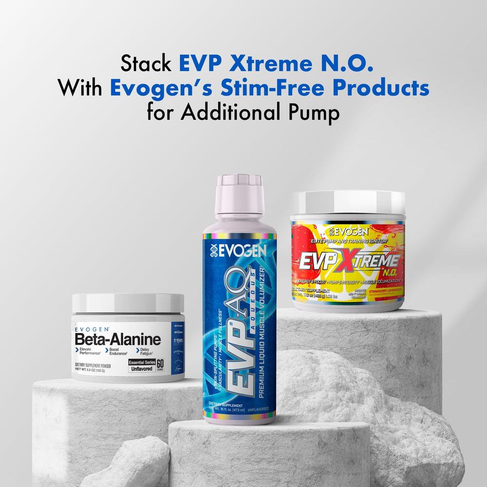 Evogen EVP Xtreme NO coconut water and creatine visuals suggest hydration support