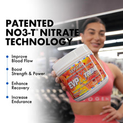 Evogen EVP Xtreme NO scoop closeup demonstrates convenient dosing for a quick energy boost.
