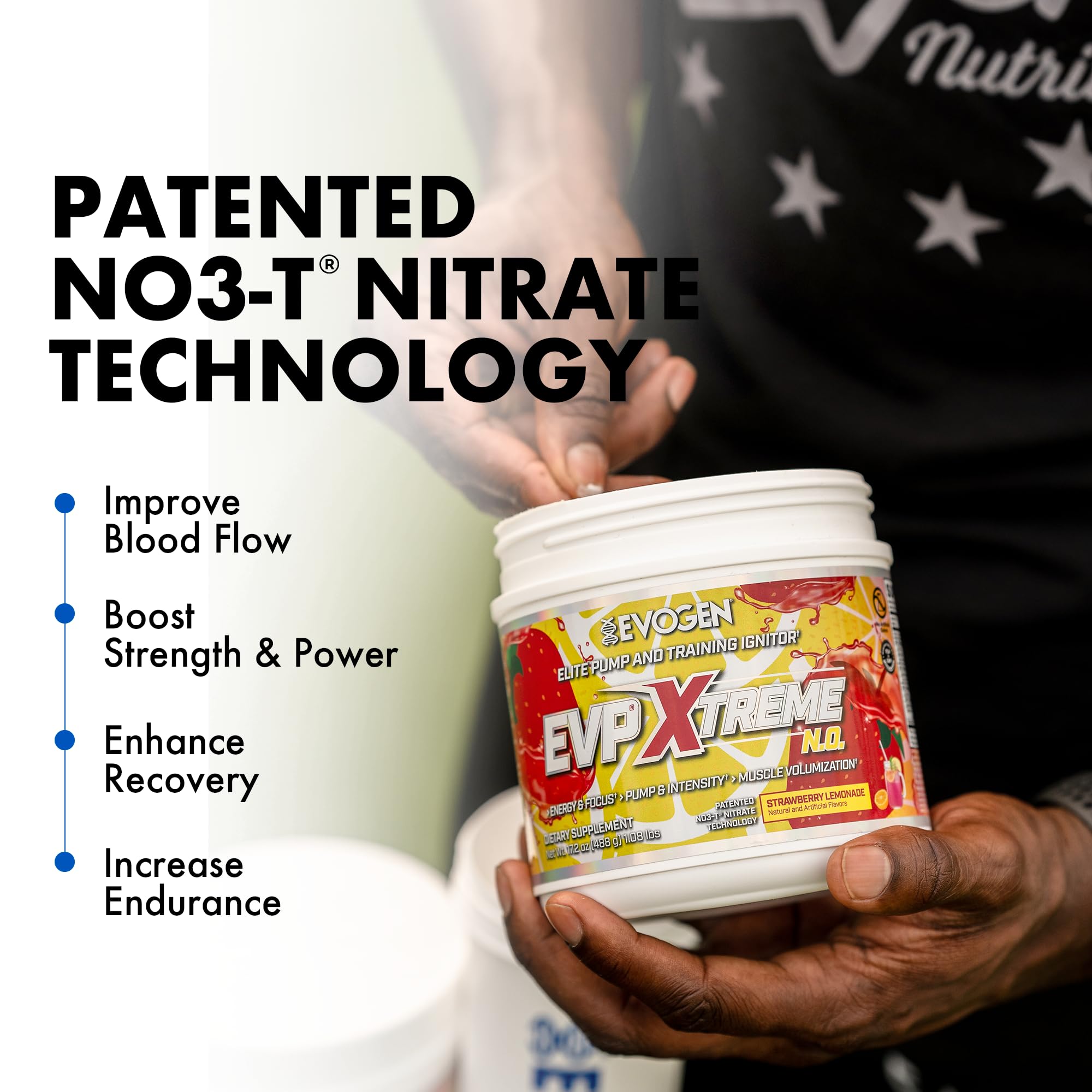 Evogen EVP Xtreme NO scoop pour showing precise serving and quick energy setup