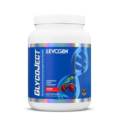 Evogen GlycoJect pour: fast-absorbing carb powder for workout energy.
