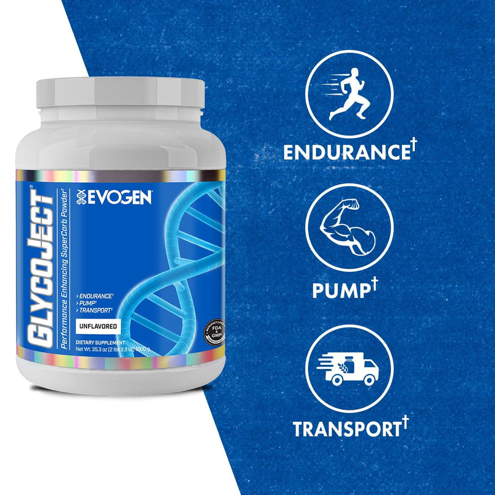 Evogen GlycoJect serving scoop indicating convenient daily dose.