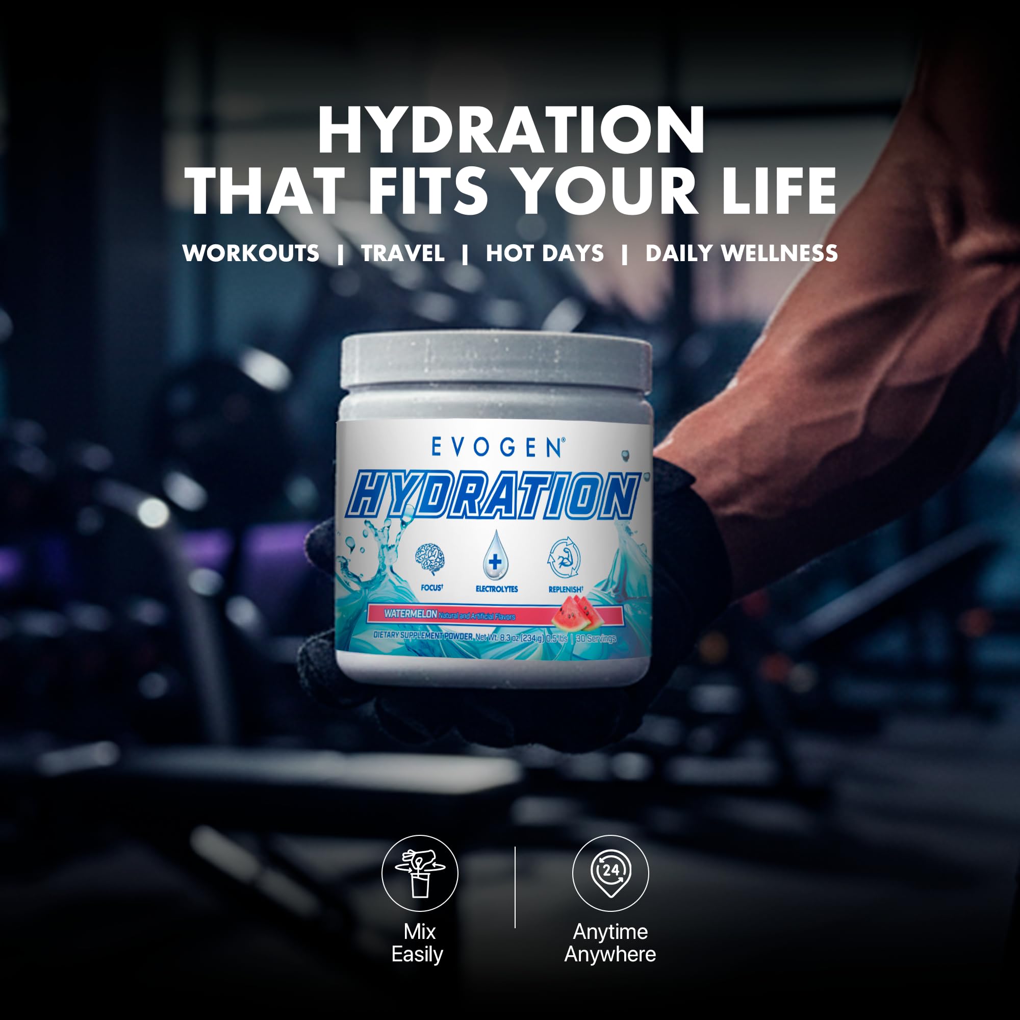 Sealed Evogen Hydration tub ready for daily hydration
