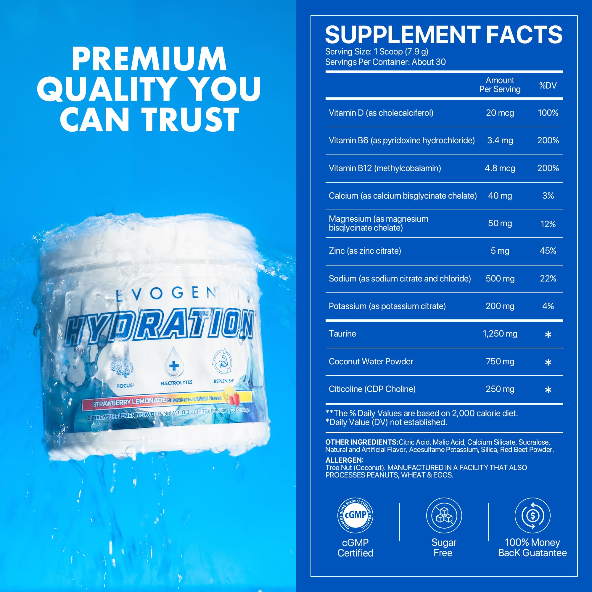 Evogen Hydration taurine ingredient spotlight for endurance during activity