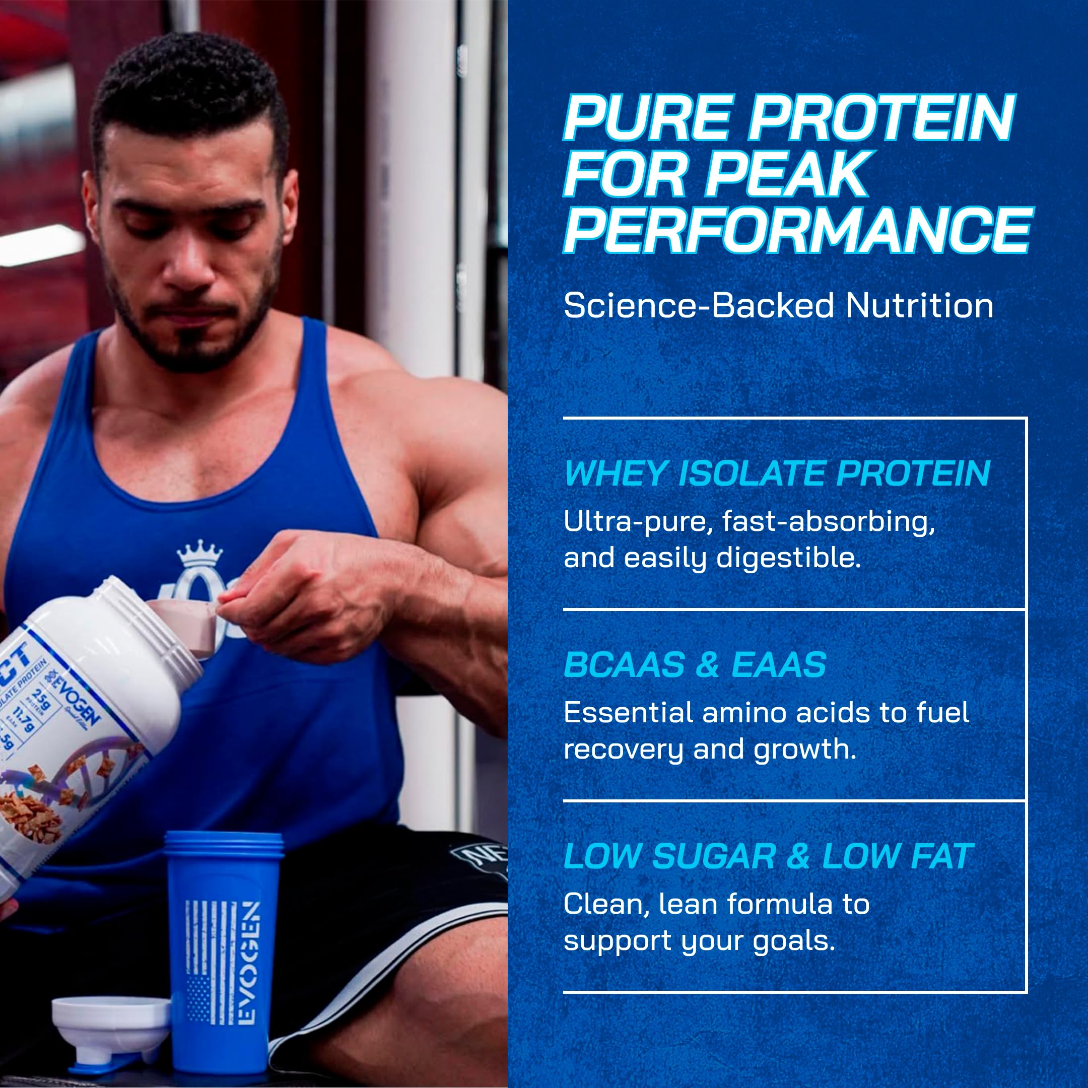 Evogen Isoject with BCAAs and EAAs supports workout recovery and performance